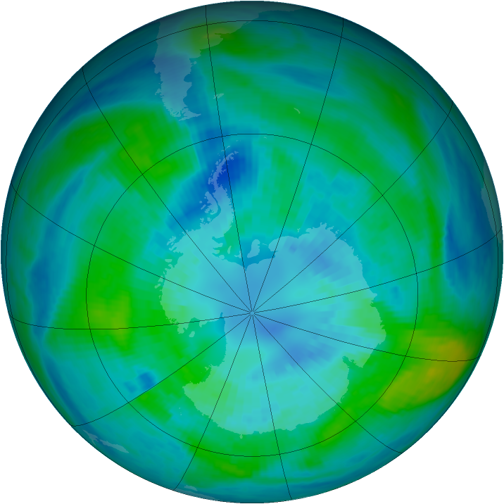 Antarctic ozone map for 03 April 1984
